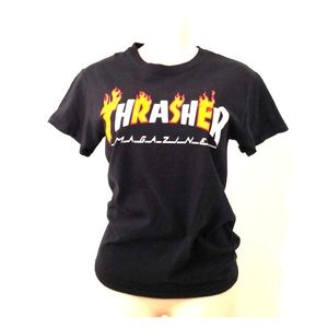 Thrasher shirt with fire lettering